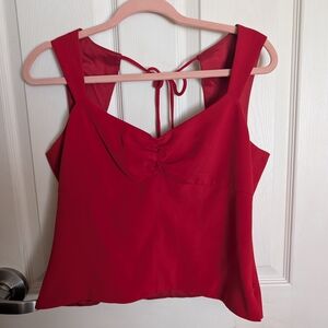 Elegant Red Sleeveless Top